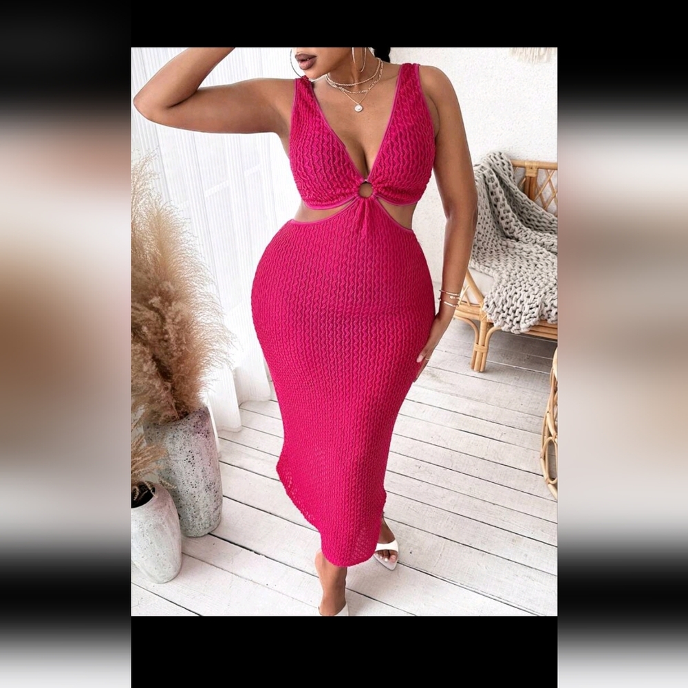 Hot pink mesh dress, never worn!